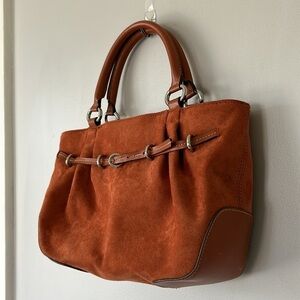 Orange Y2K Faux Suede Handbag